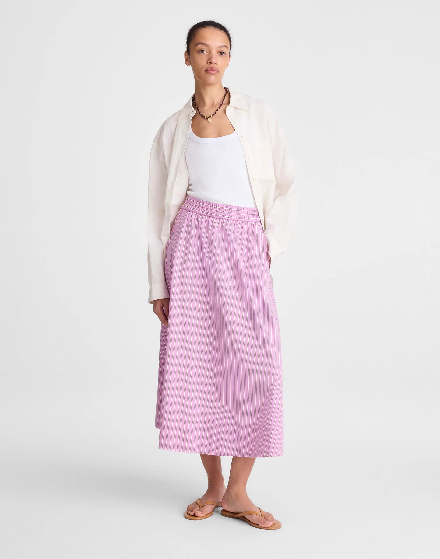 Midi Circle Skirt in Poplin Warm Wisteria | Madewell