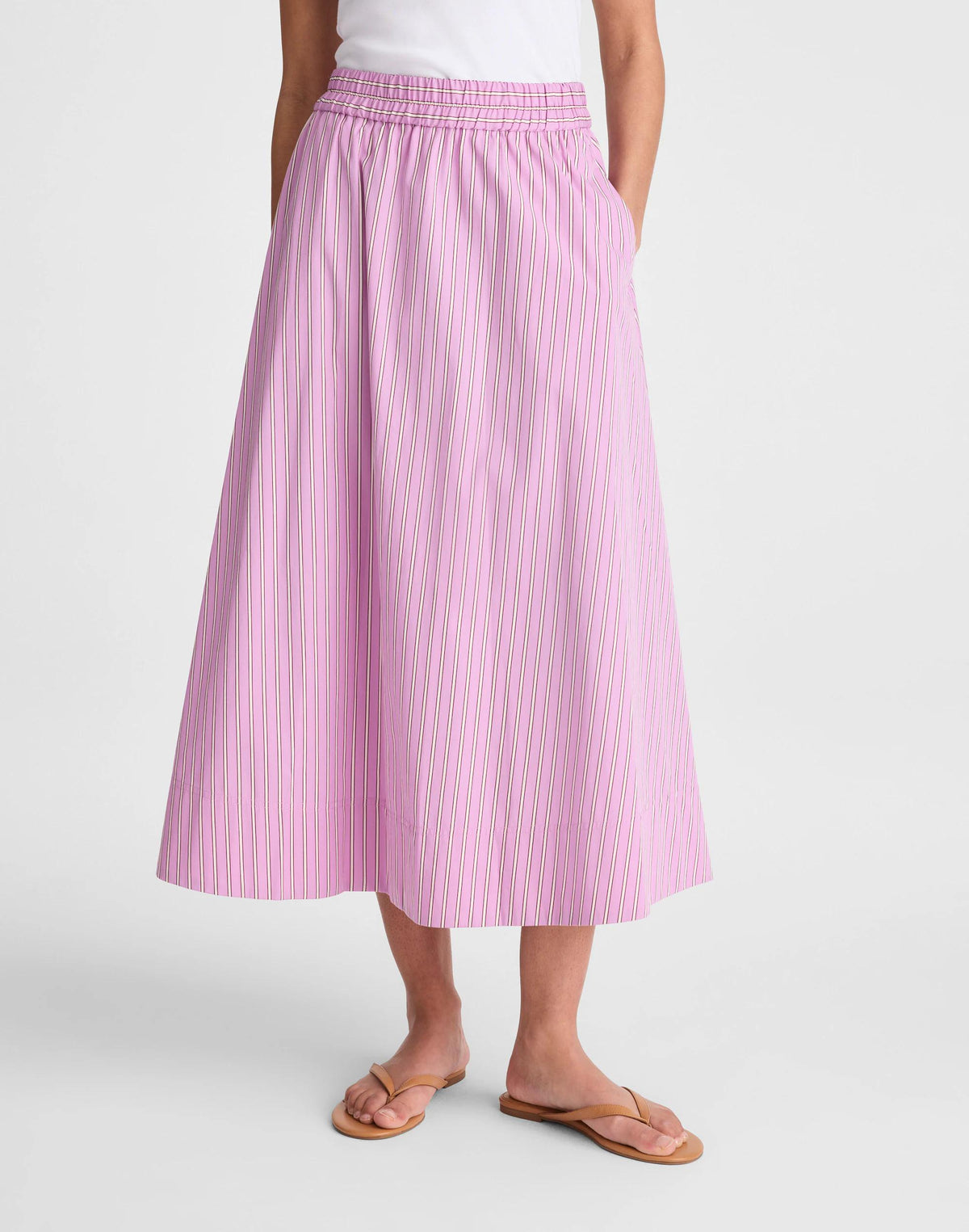 Midi Circle Skirt in Poplin Warm Wisteria | Madewell
