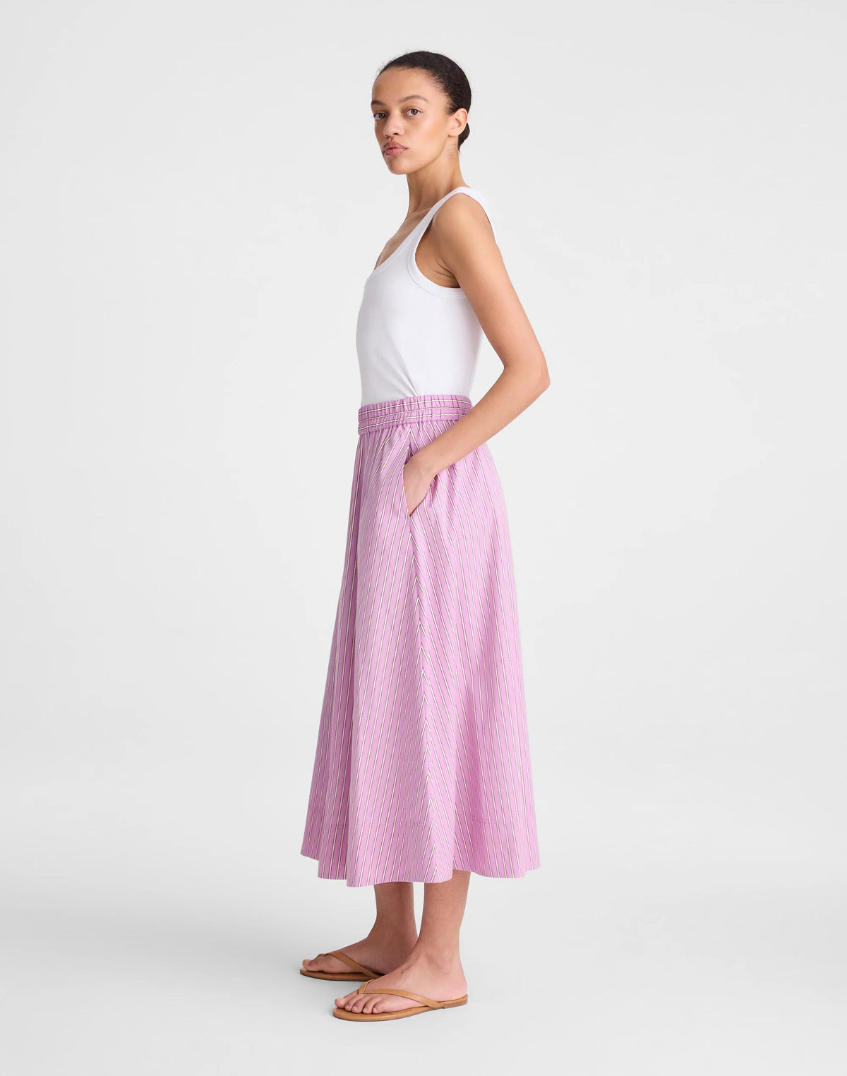 Midi Circle Skirt in Poplin Warm Wisteria | Madewell