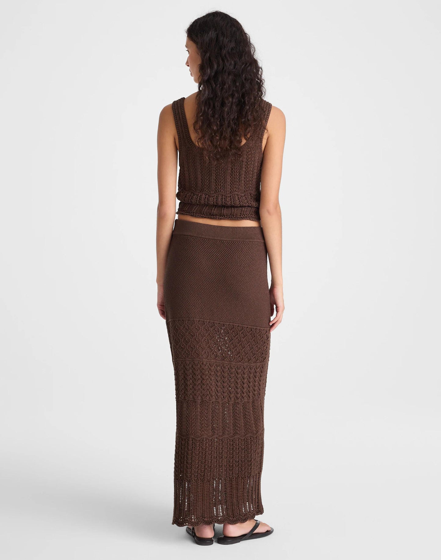 Pointelle-Stitch Maxi Skirt Dark Brown | Madewell