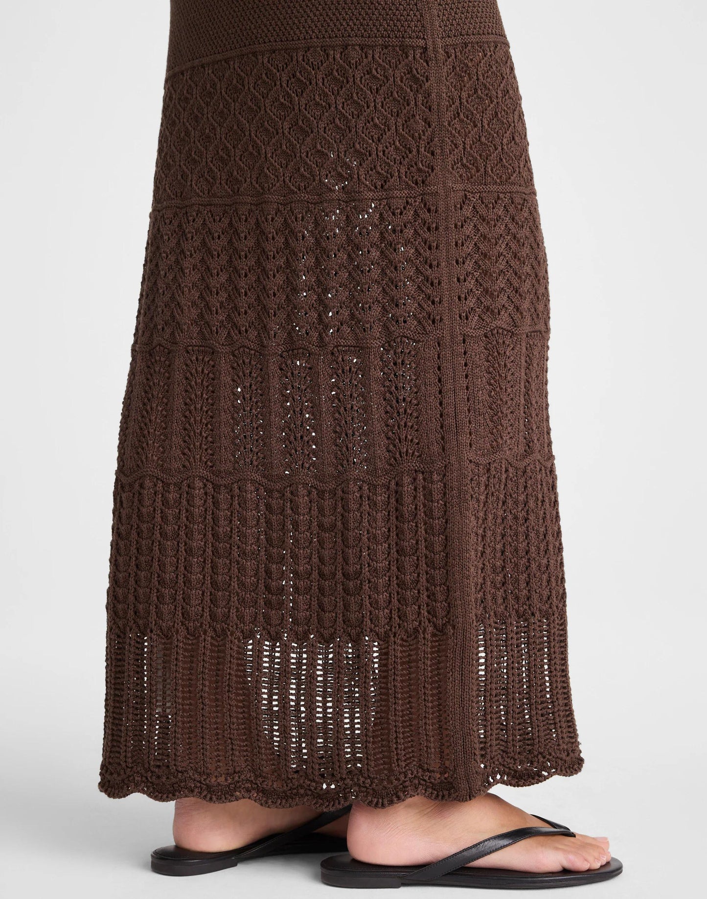 Pointelle-Stitch Maxi Skirt Dark Brown | Madewell