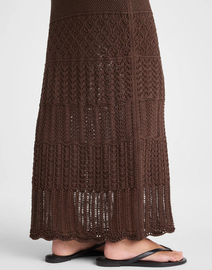 Pointelle-Stitch Maxi Skirt Dark Brown | Madewell