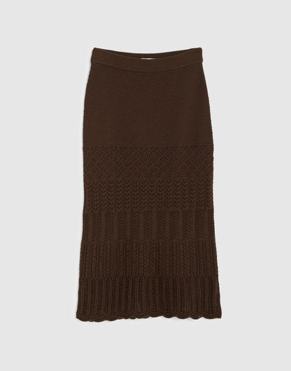 Pointelle-Stitch Maxi Skirt Dark Brown | Madewell