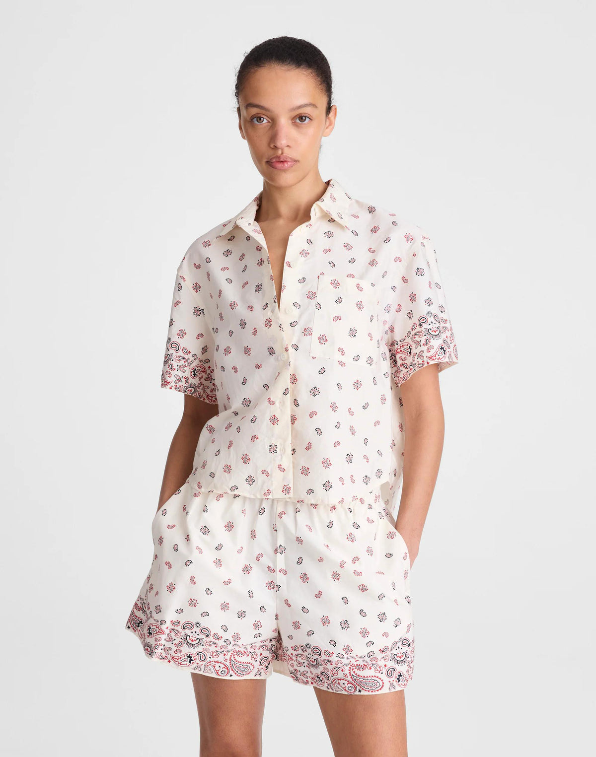 Patch-Pocket Boxy Shirt in Poplin Vintage Ivory | Madewell