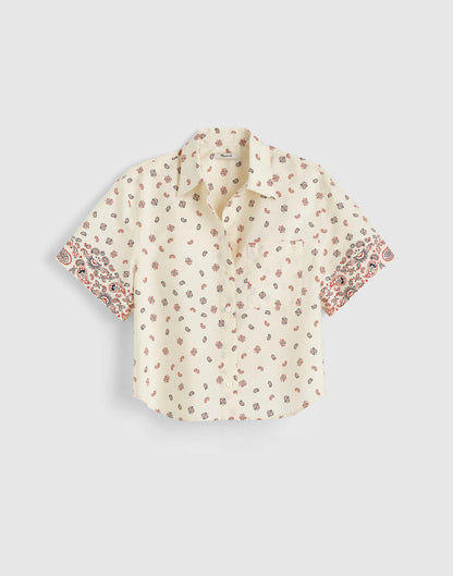 Patch-Pocket Boxy Shirt in Poplin Vintage Ivory | Madewell