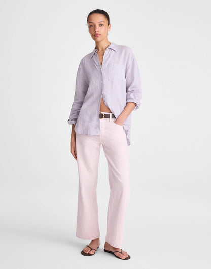 The Easy Shirt in 100% Linen Lilac Chambray | Madewell
