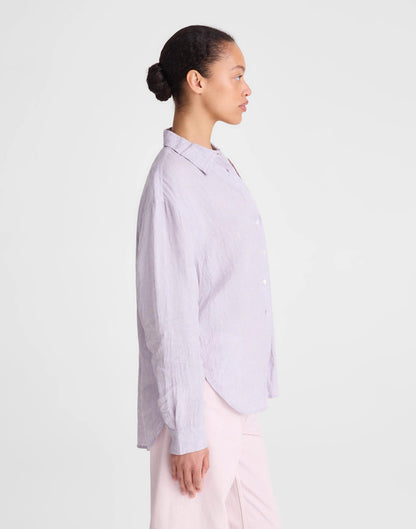 The Easy Shirt in 100% Linen Lilac Chambray | Madewell