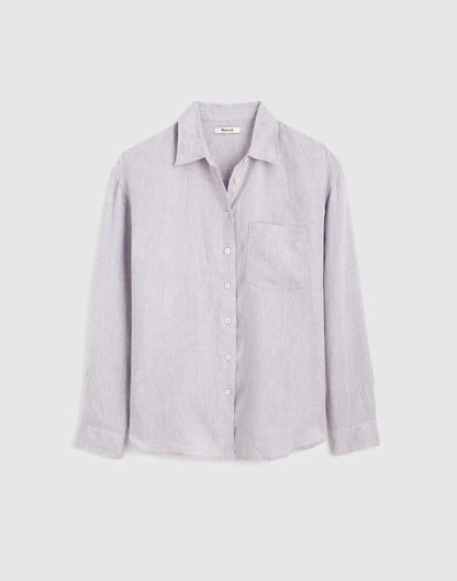 The Easy Shirt in 100% Linen Lilac Chambray | Madewell