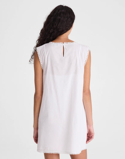 Embroidered Lace-Insert Mini Dress White | Madewell