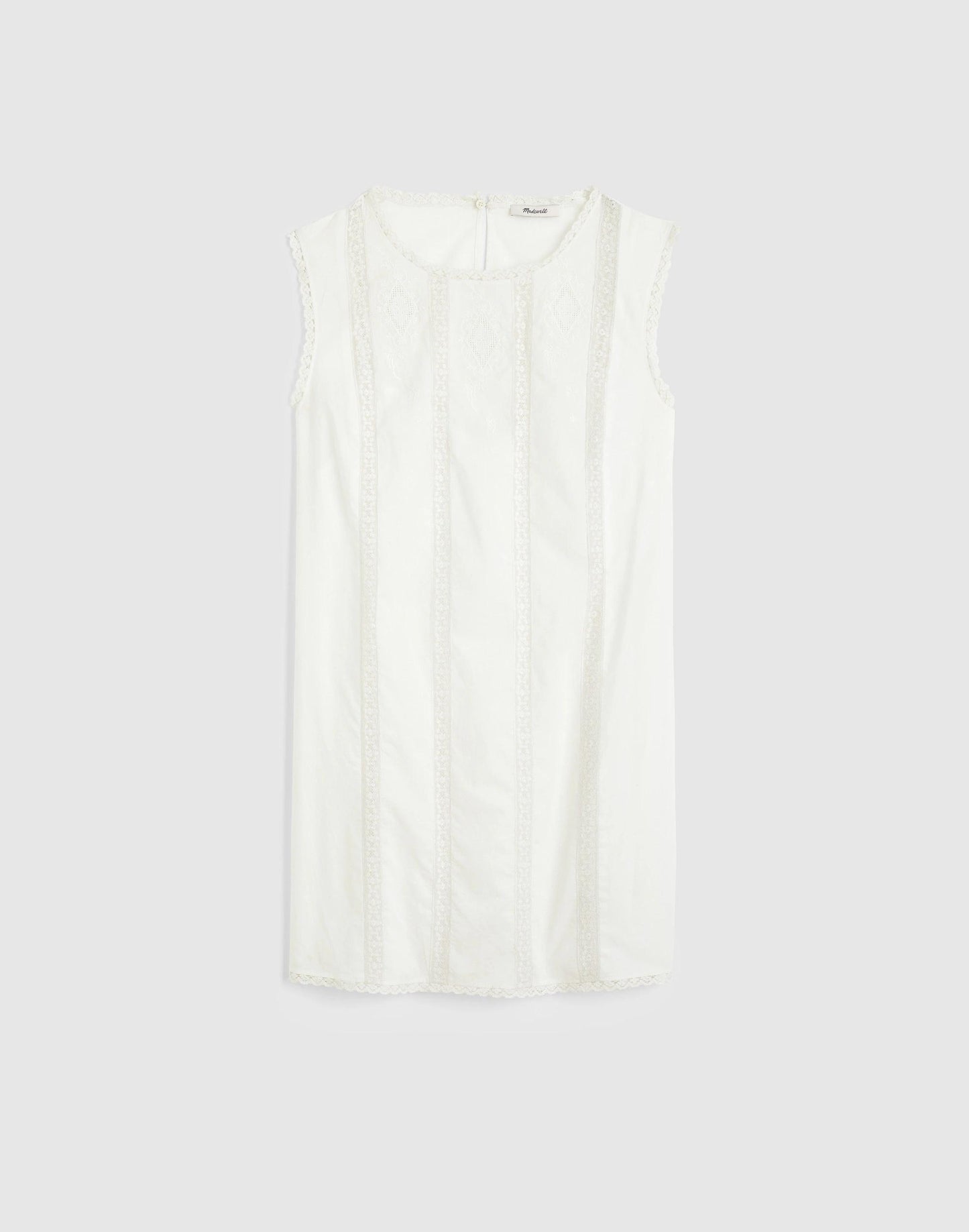 Embroidered Lace-Insert Mini Dress White | Madewell