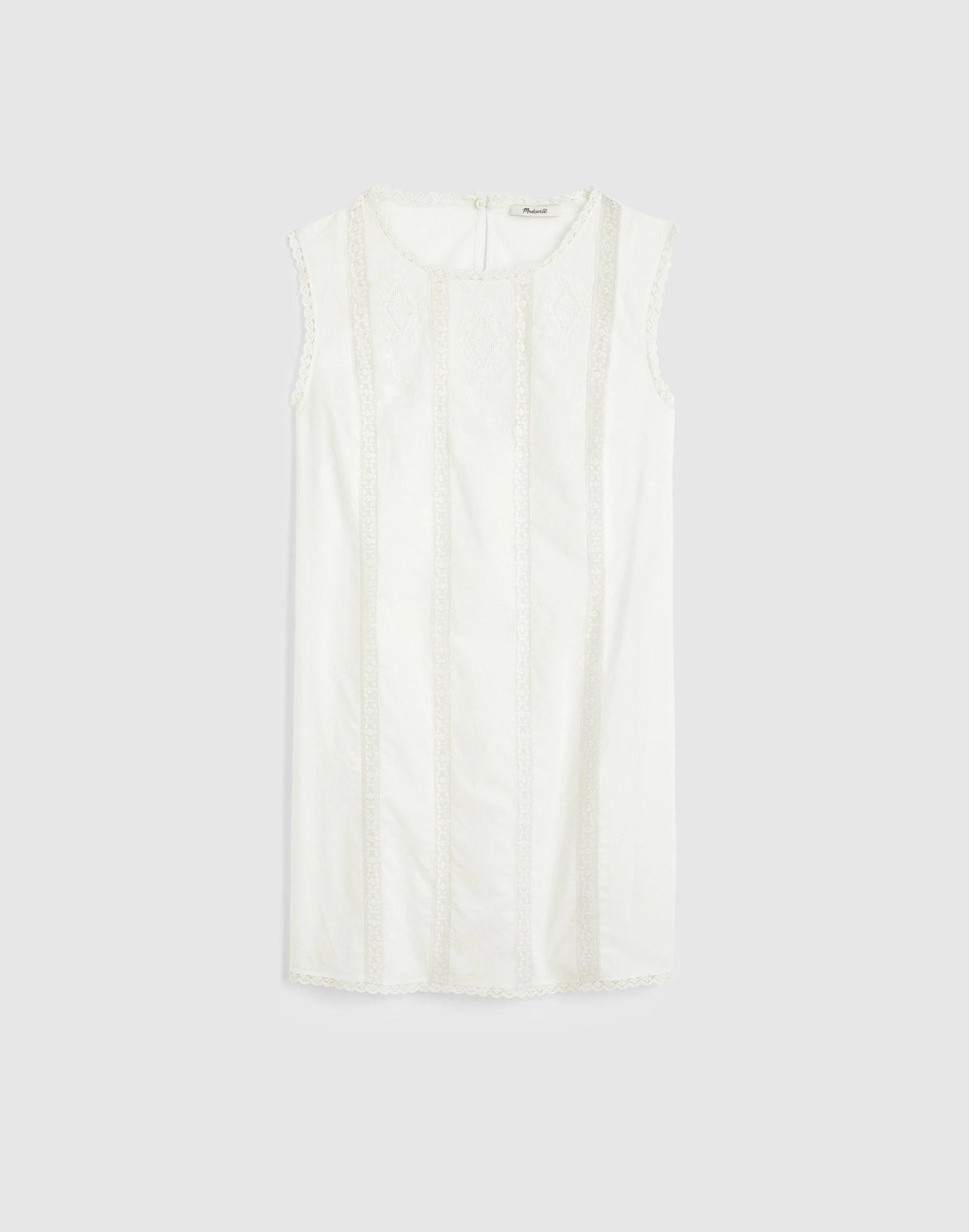 Embroidered Lace-Insert Mini Dress White | Madewell