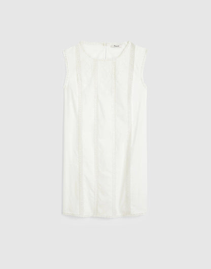Embroidered Lace-Insert Mini Dress White | Madewell