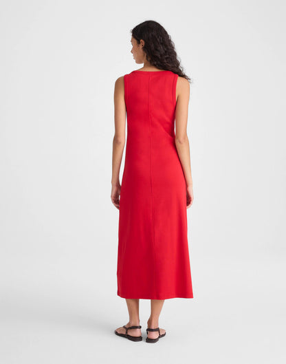 Scoopneck Tank Maxi Dress in Compact Cotton Varsity Red | Madewell