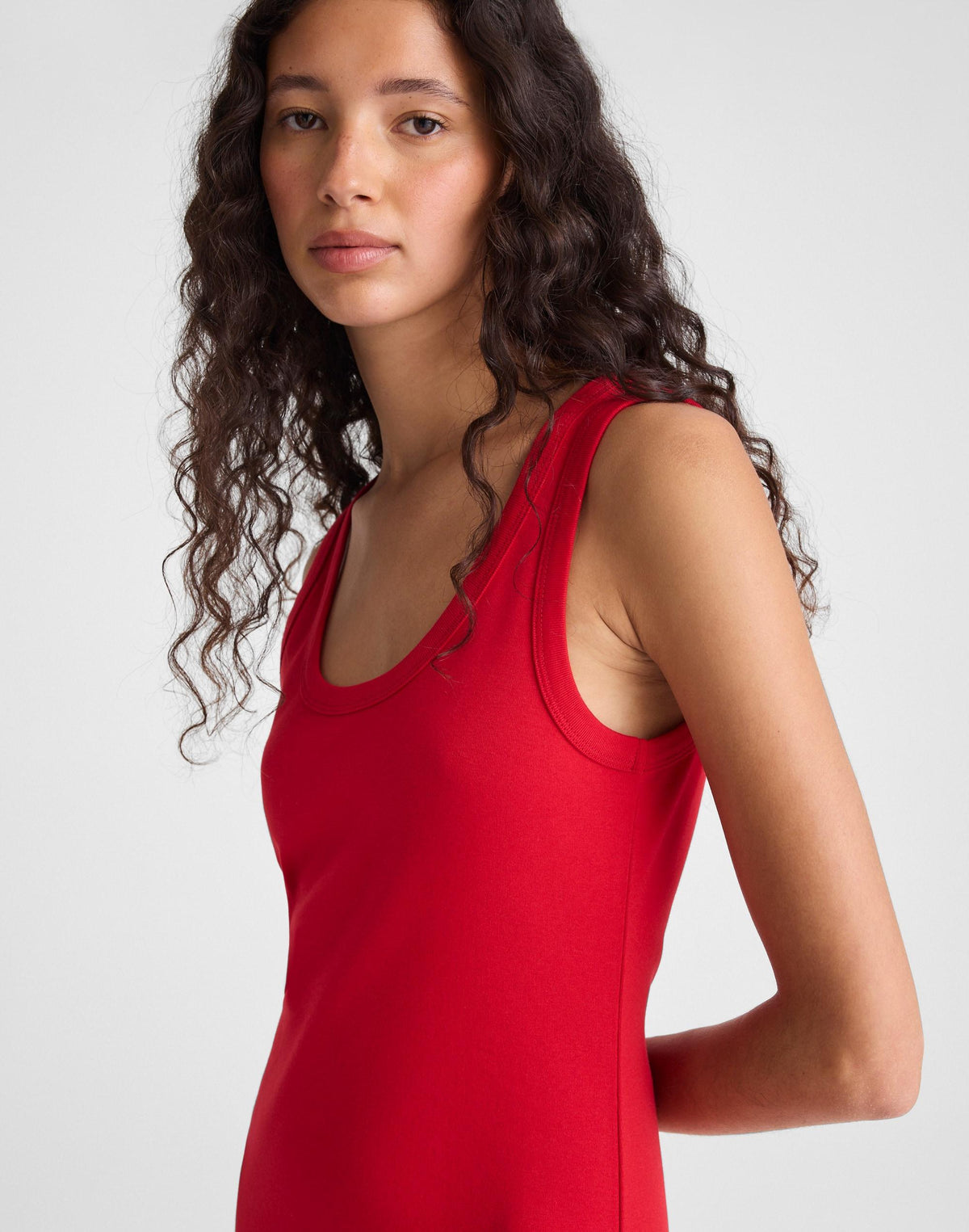 Scoopneck Tank Maxi Dress in Compact Cotton Varsity Red | Madewell