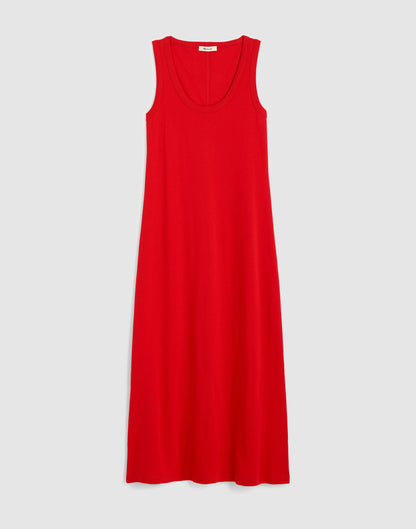 Scoopneck Tank Maxi Dress in Compact Cotton Varsity Red | Madewell