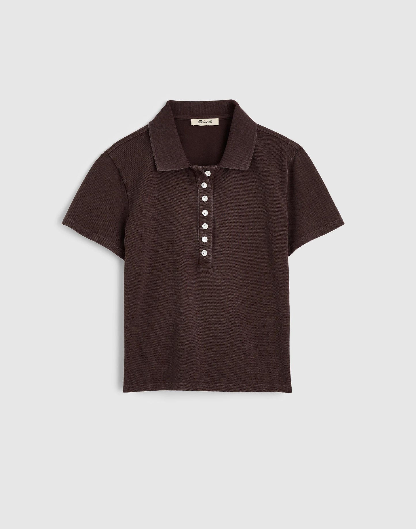 Shrunken Polo in Cotton Pique Dark Brown | Madewell