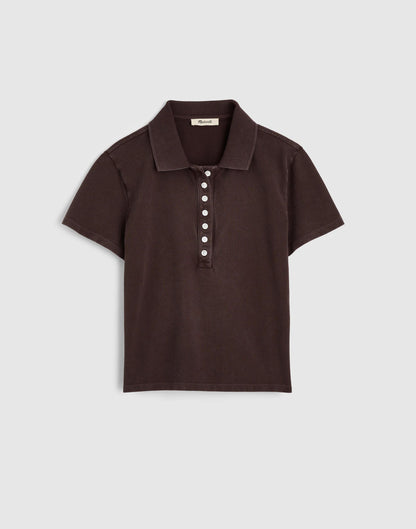 Shrunken Polo in Cotton Pique Dark Brown | Madewell