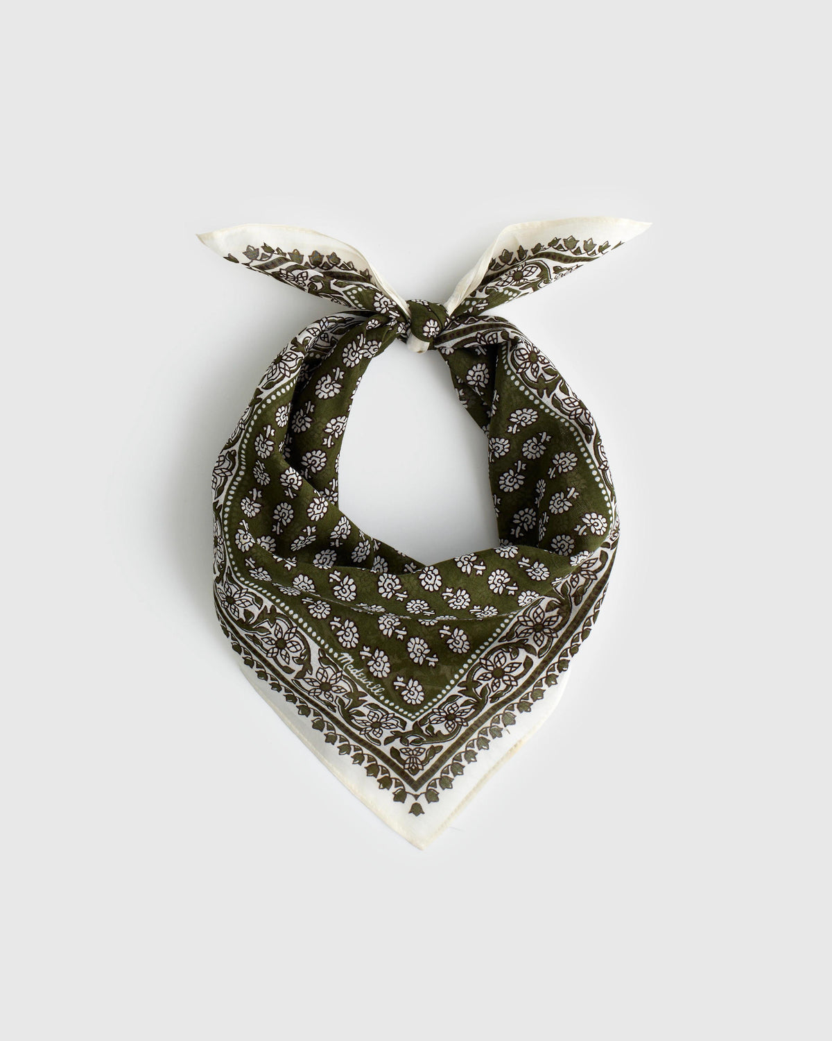 Organic Cotton Bandana Block Print Faded Ivy | Madewell