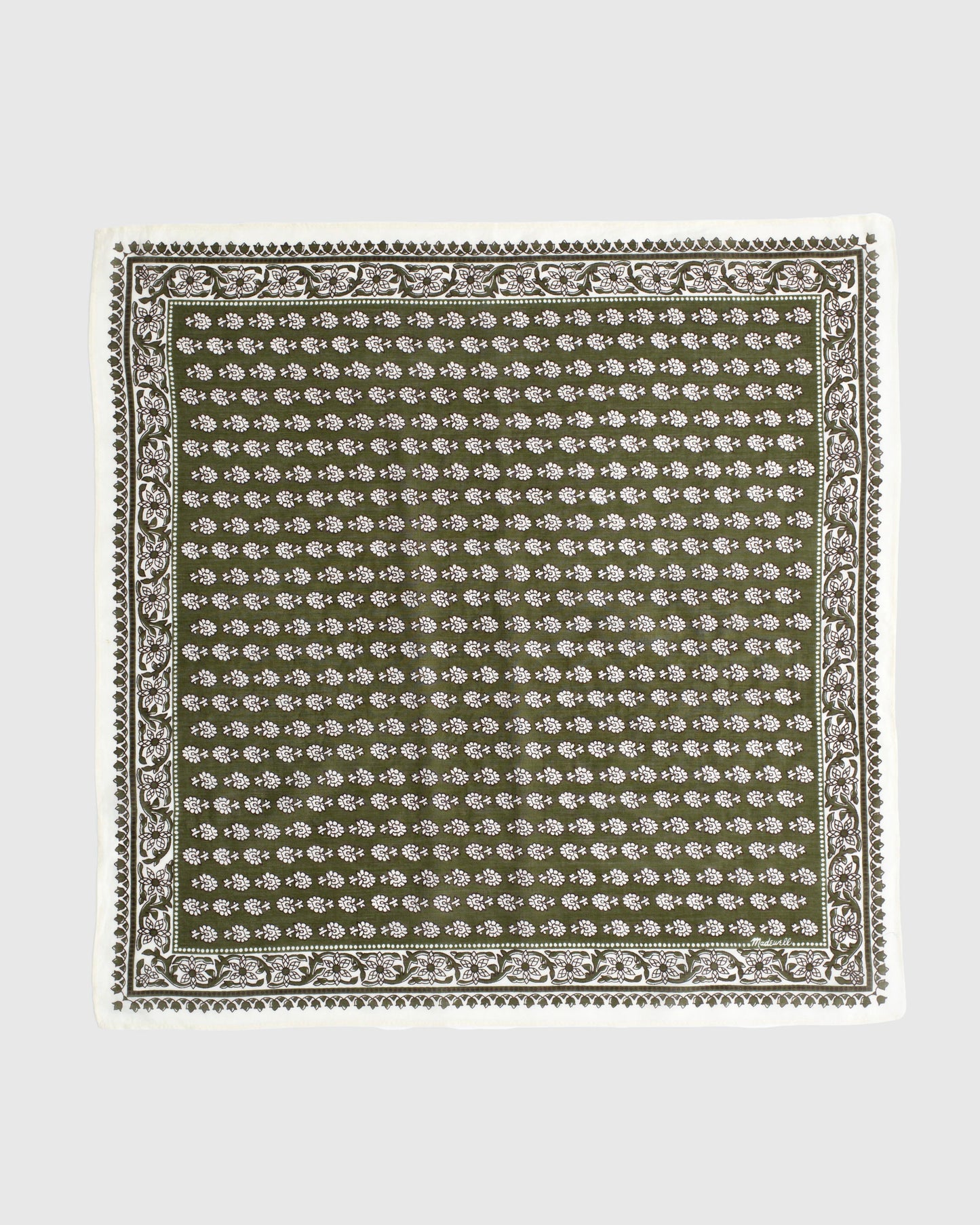 Organic Cotton Bandana Block Print Faded Ivy | Madewell