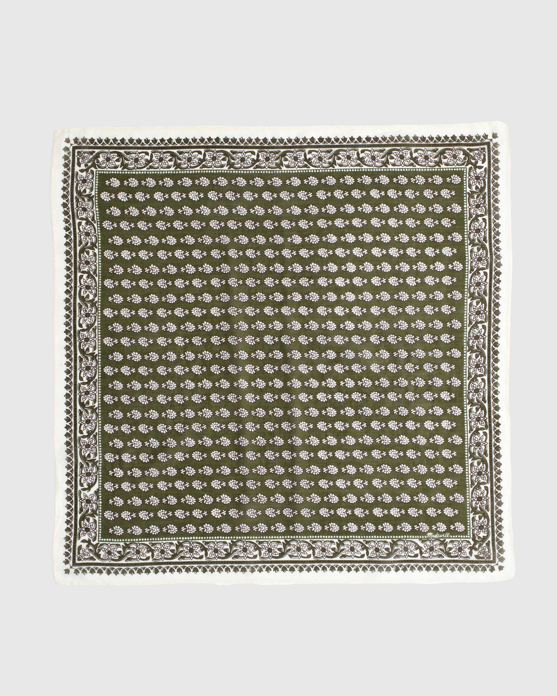 Organic Cotton Bandana Block Print Faded Ivy | Madewell