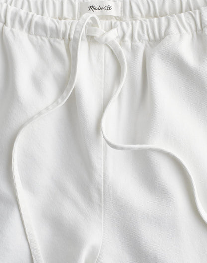 Embroidered Denim Pull-On Pants Tile White | Madewell