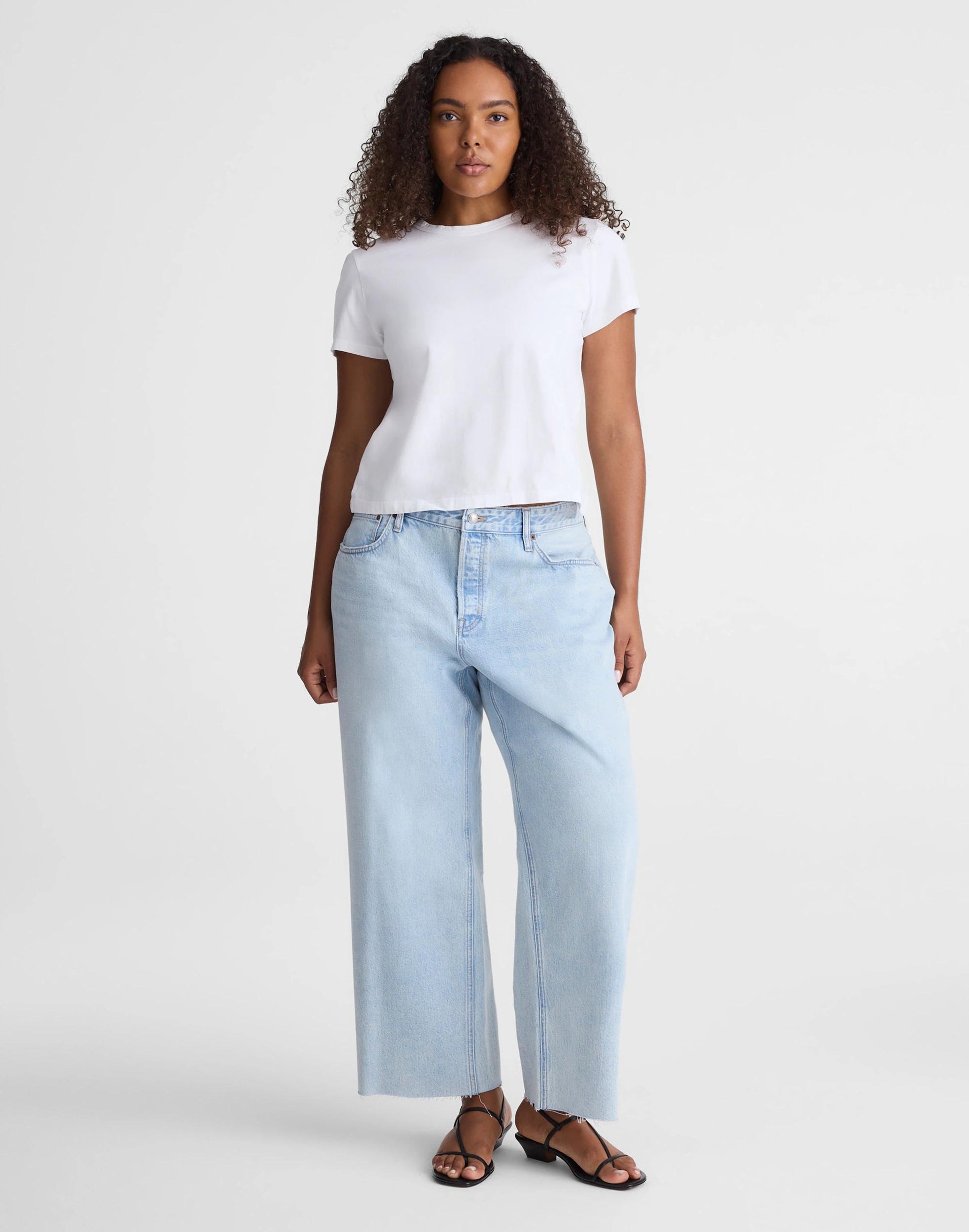 Curvy Low-Slung Baggy Crop Jeans in Foster Wash Foster Wash | Madewell