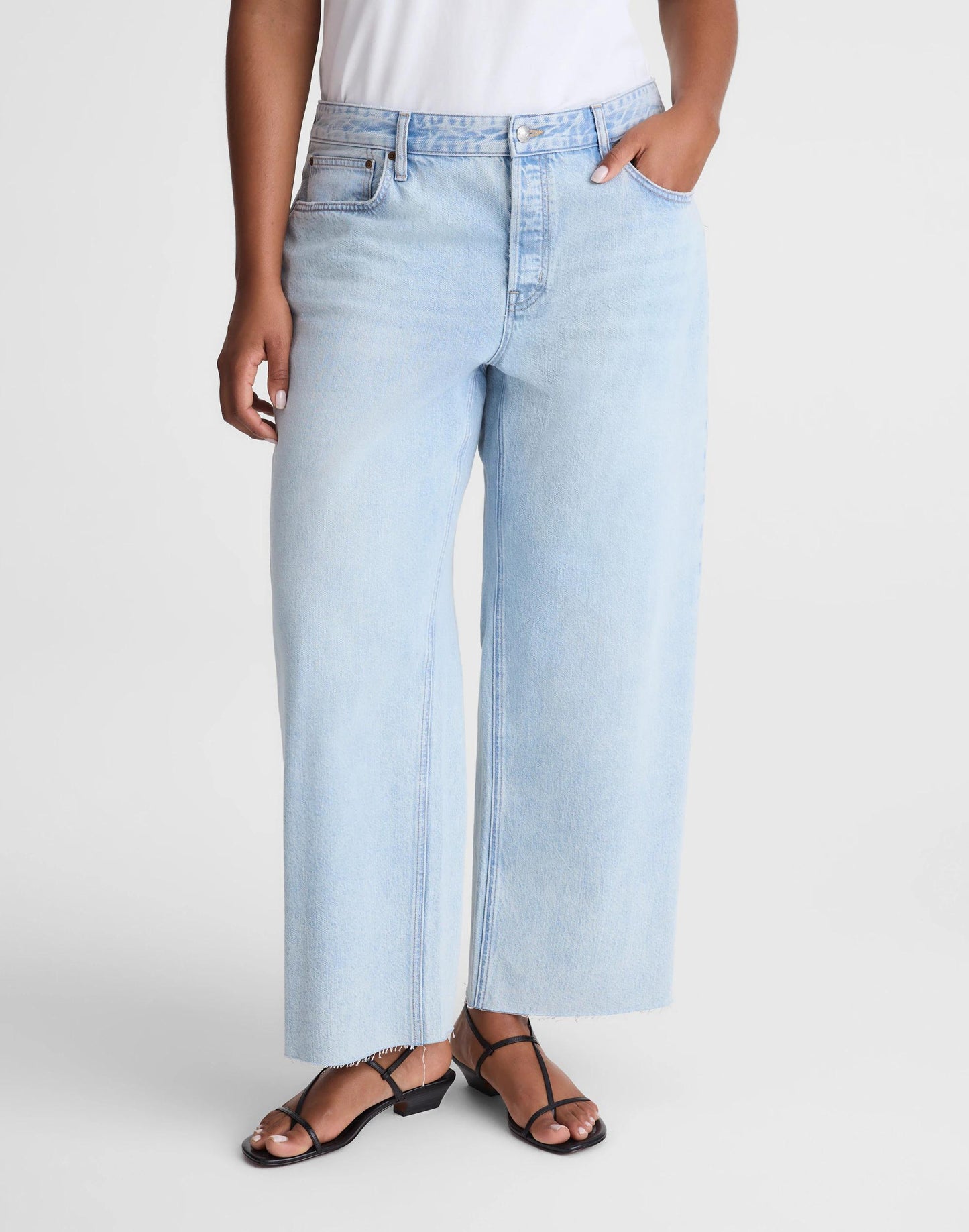 Curvy Low-Slung Baggy Crop Jeans in Foster Wash Foster Wash | Madewell