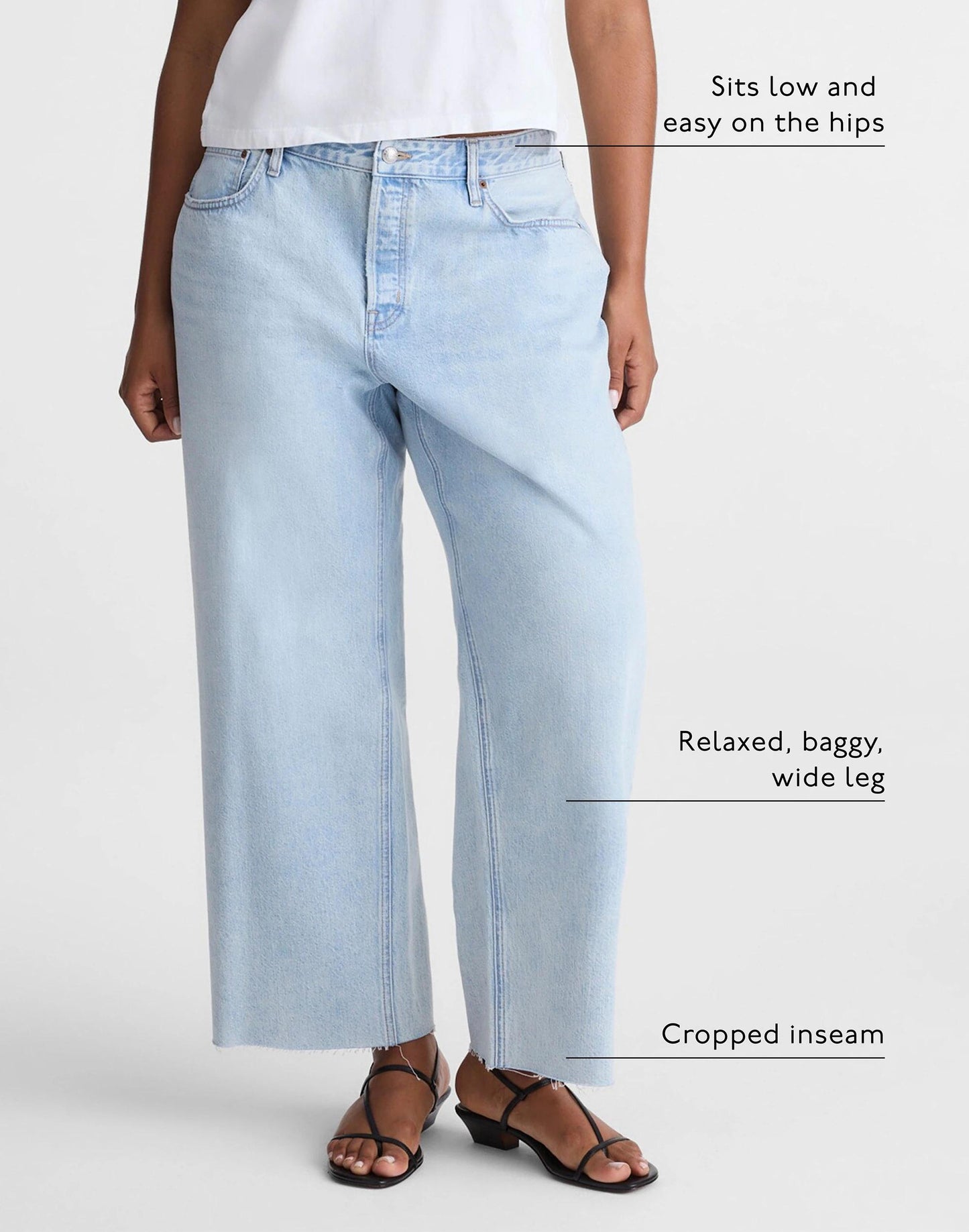 Curvy Low-Slung Baggy Crop Jeans in Foster Wash Foster Wash | Madewell