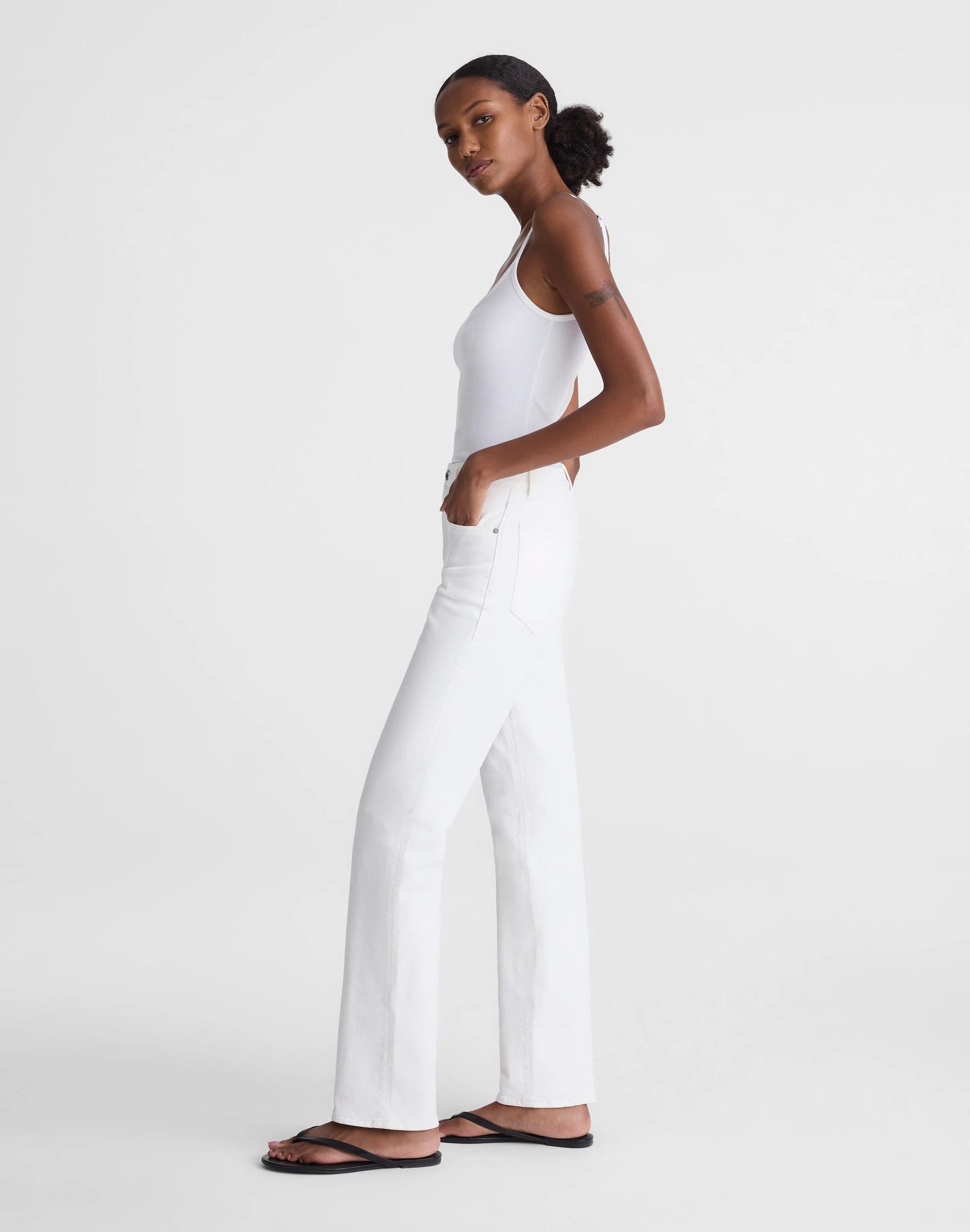 The Longline Straight Jean Tile White | Madewell