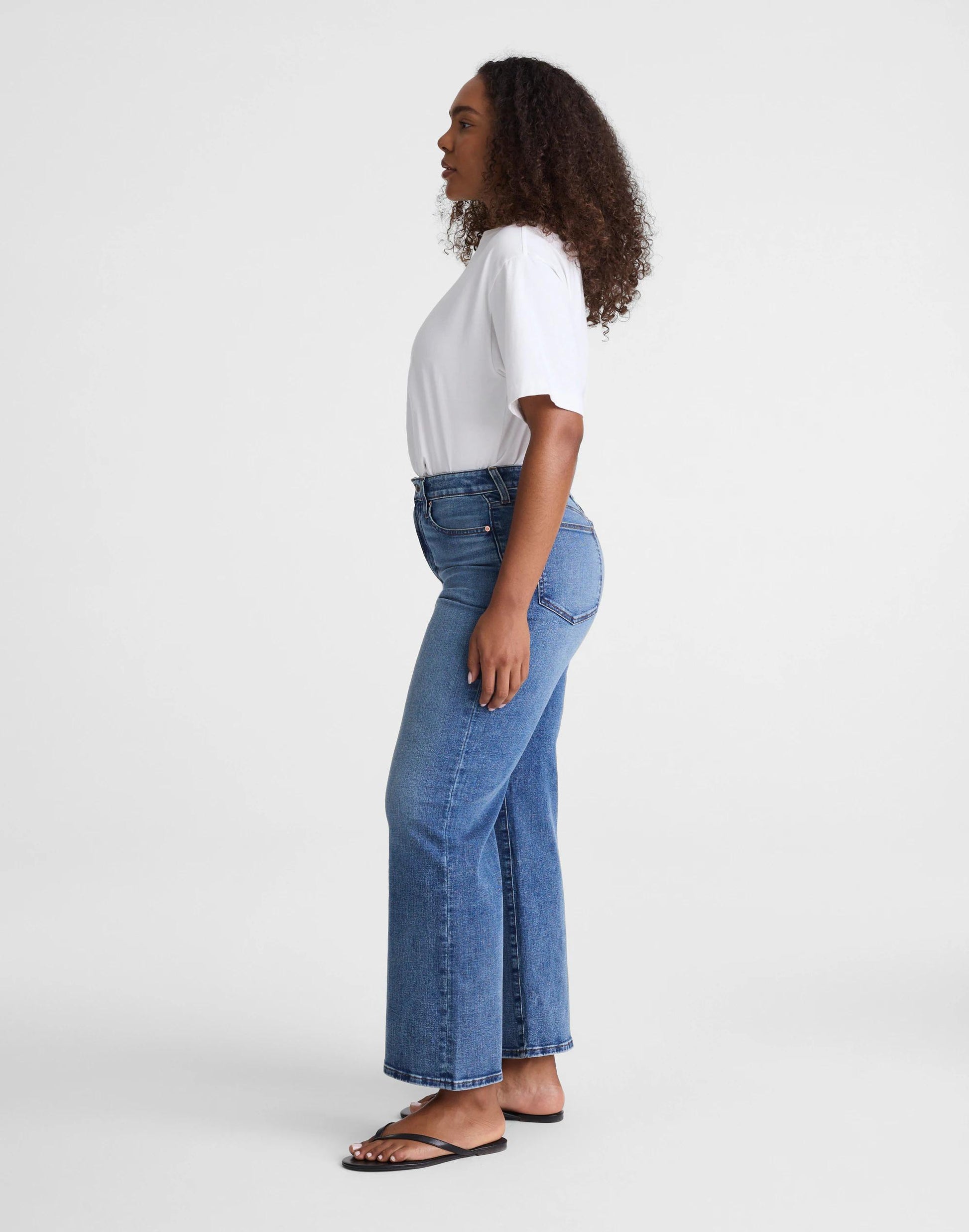 The Curvy Wide-Leg Crop Jean in Super Stretch Denim Oneida Wash | Madewell