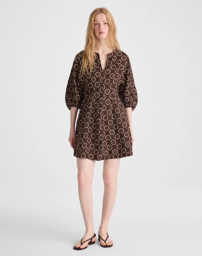 Splitneck Mini Dress Dark Brown | Madewell