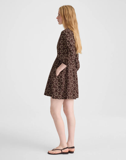 Splitneck Mini Dress Dark Brown | Madewell