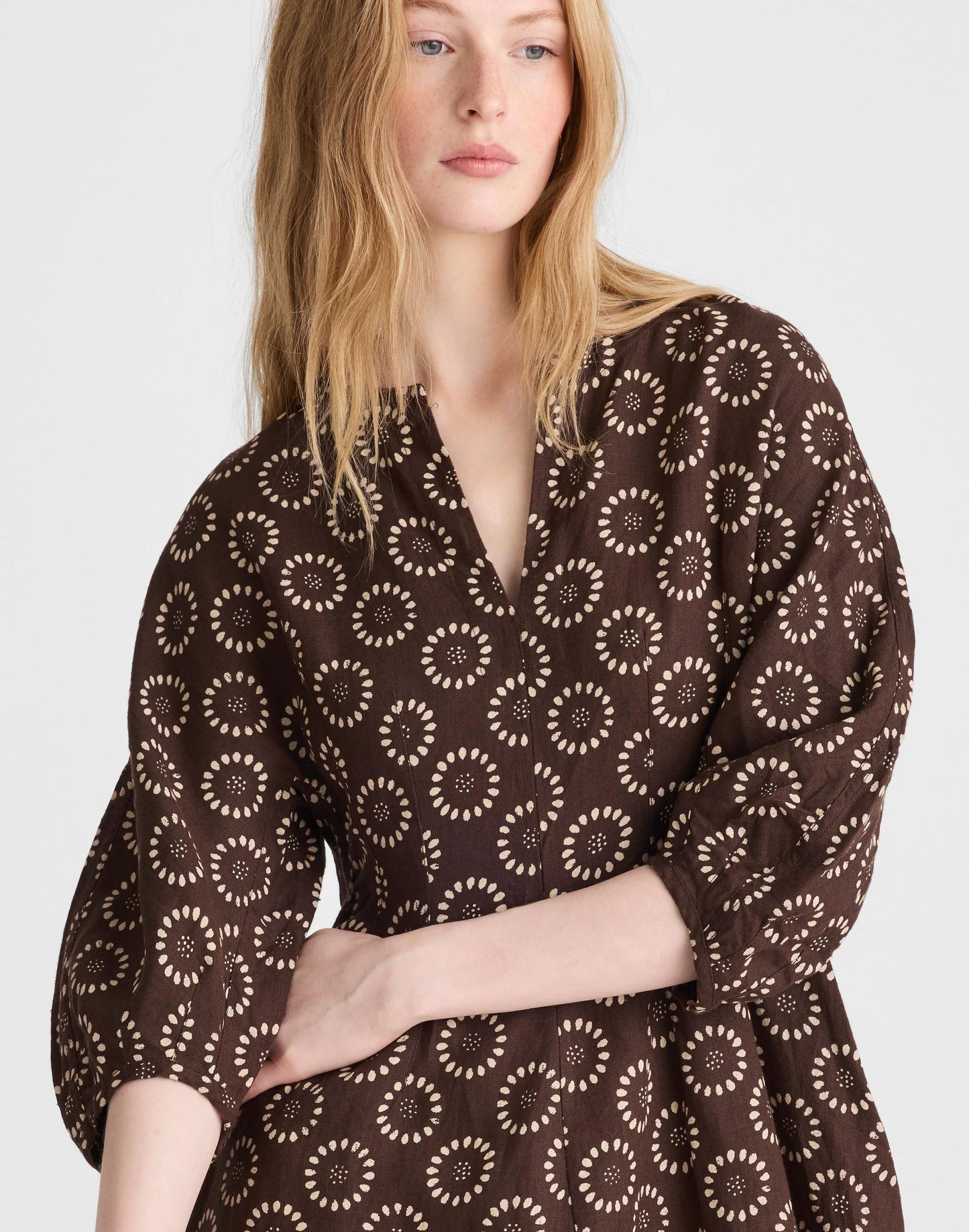 Splitneck Mini Dress Dark Brown | Madewell