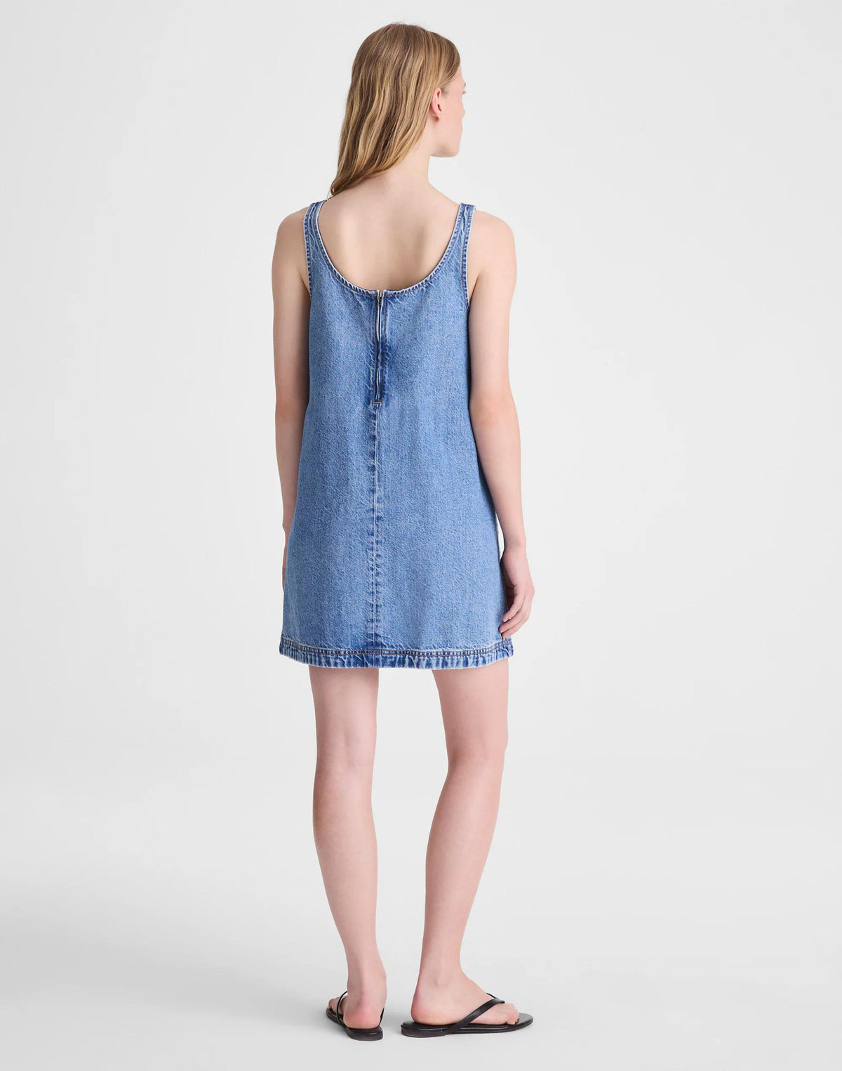 Denim Embroidered Mini Dress Worn Mid Indigo | Madewell