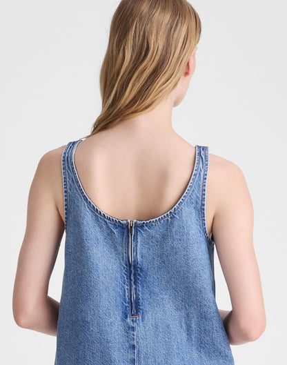 Denim Embroidered Mini Dress Worn Mid Indigo | Madewell