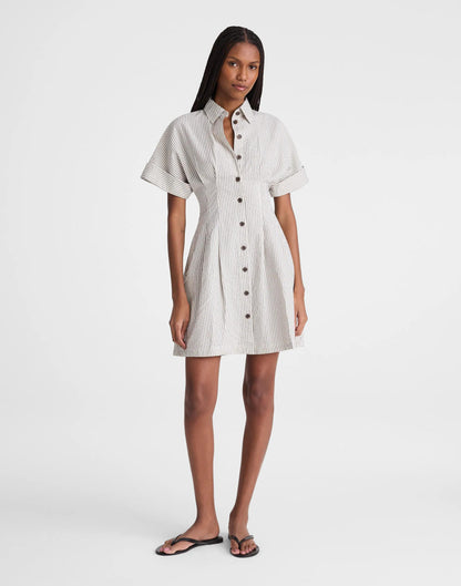 The Perry Mini Shirtdress Black Vintage Ivory Yarndye | Madewell