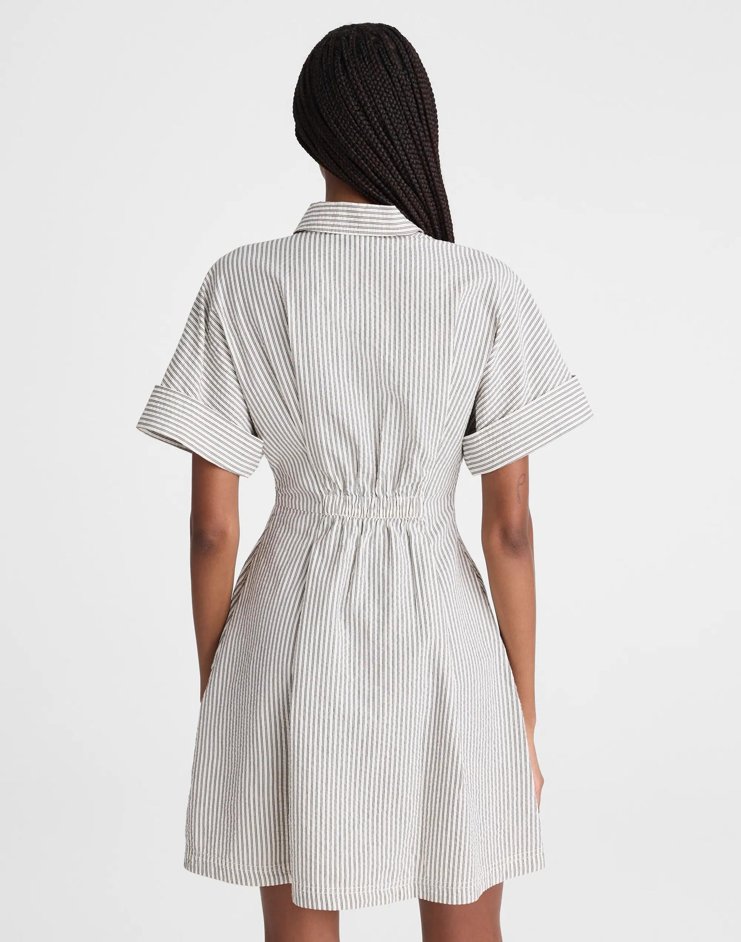 The Perry Mini Shirtdress Black Vintage Ivory Yarndye | Madewell