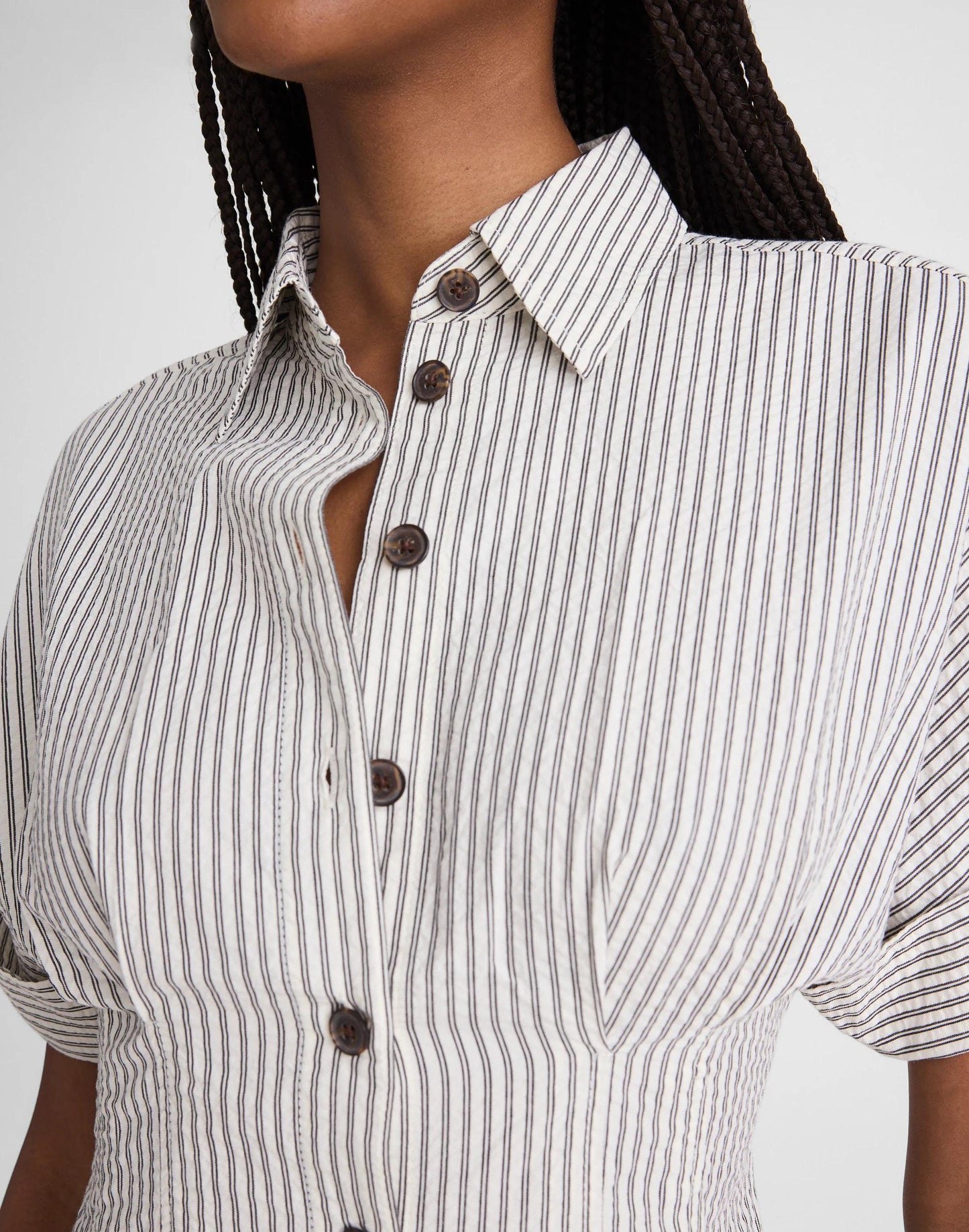 The Perry Mini Shirtdress Black Vintage Ivory Yarndye | Madewell