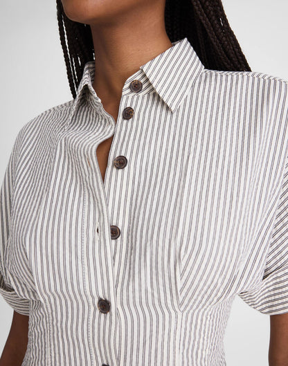 The Perry Mini Shirtdress Black Vintage Ivory Yarndye | Madewell