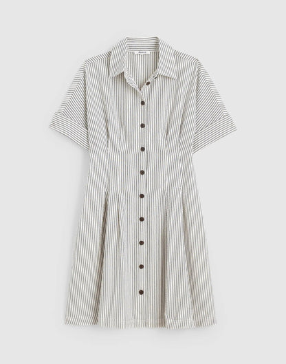 The Perry Mini Shirtdress Black Vintage Ivory Yarndye | Madewell