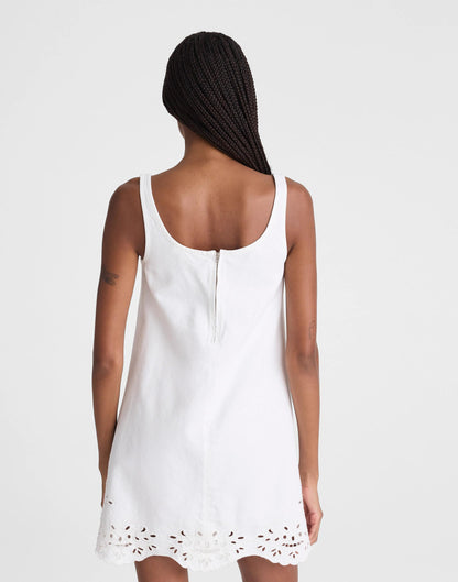Denim Eyelet Mini Shift Dress Tile White | Madewell