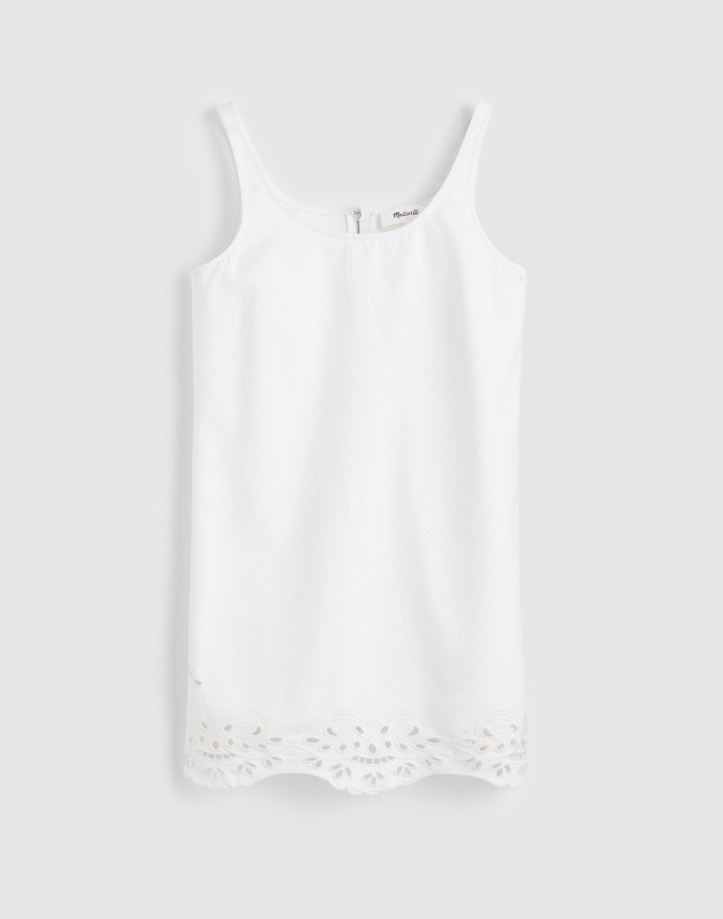 Denim Eyelet Mini Shift Dress Tile White | Madewell