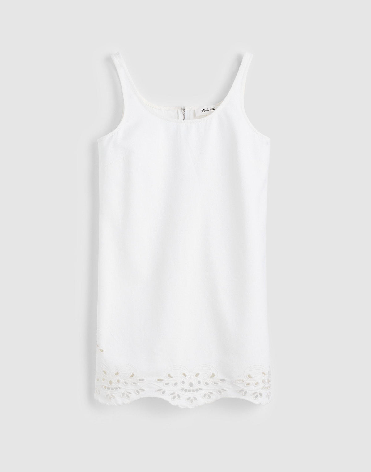 Denim Eyelet Mini Shift Dress Tile White | Madewell