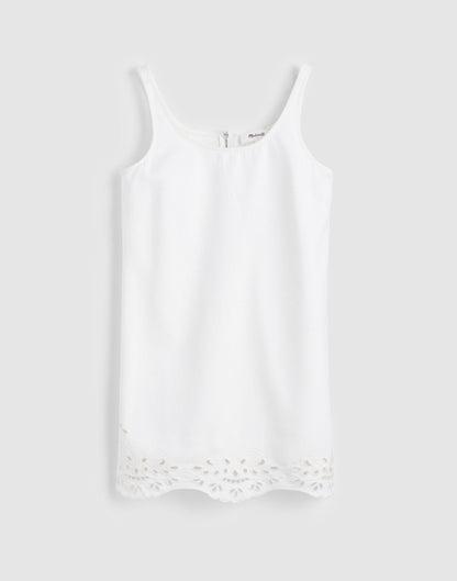 Denim Eyelet Mini Shift Dress Tile White | Madewell
