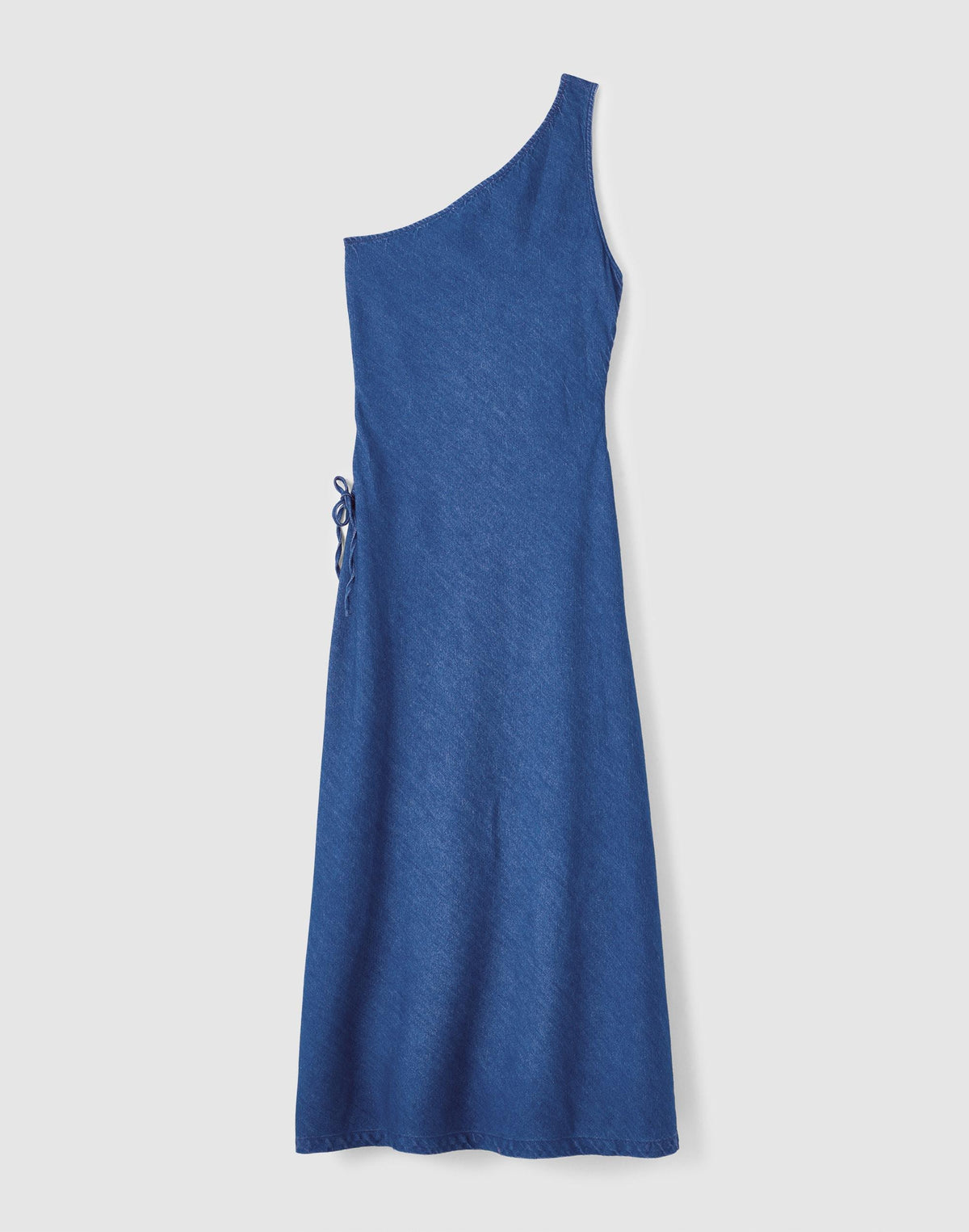 Denim One-Shoulder Maxi Dress Marina Blue | Madewell