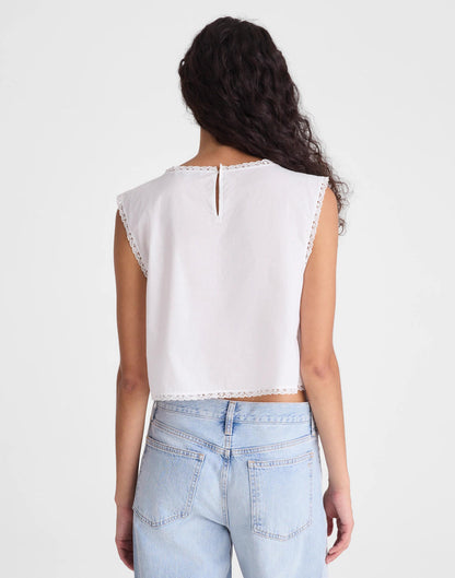 Embroidered Lace-Insert Top White | Madewell