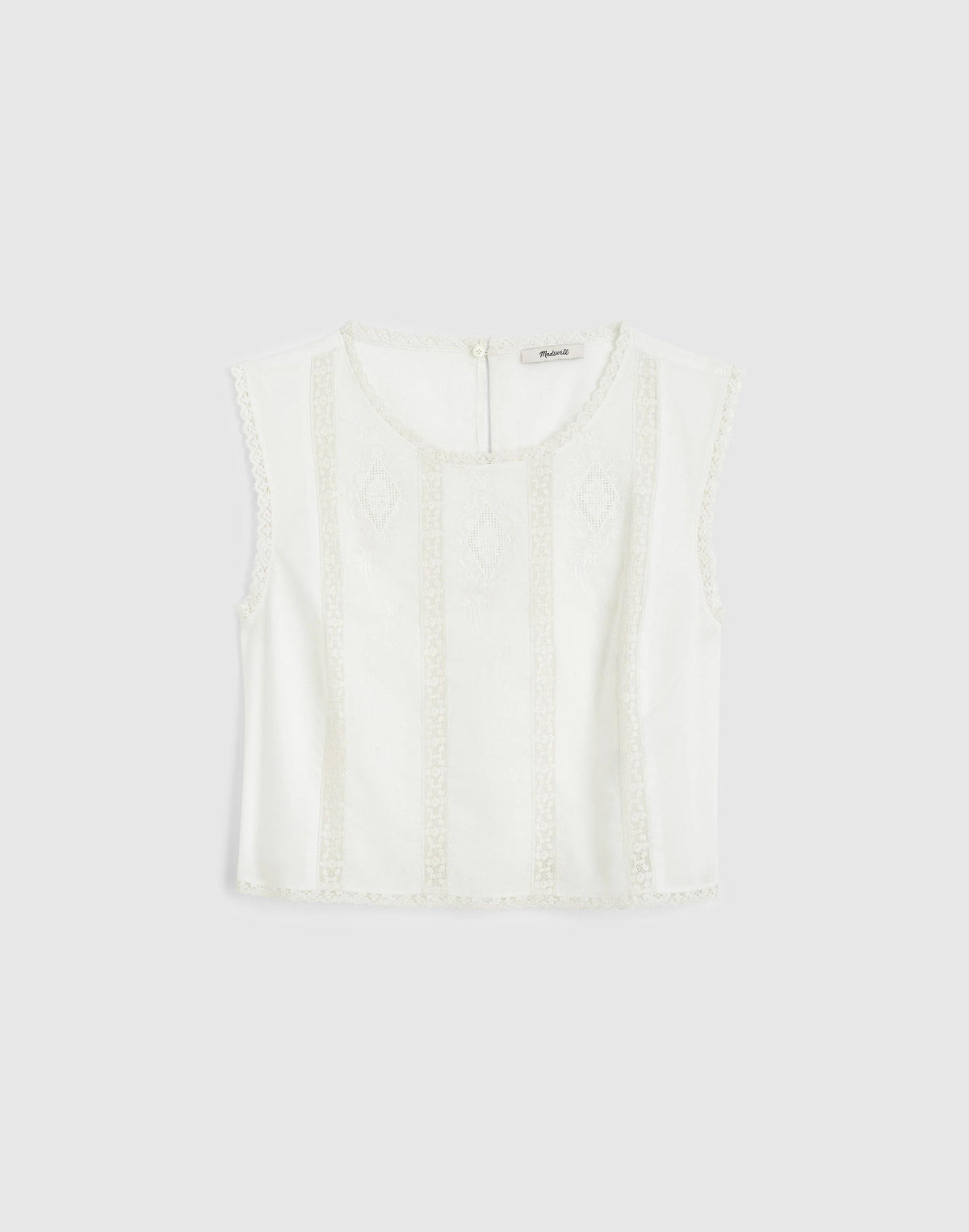 Embroidered Lace-Insert Top White | Madewell