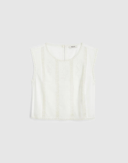 Embroidered Lace-Insert Top White | Madewell