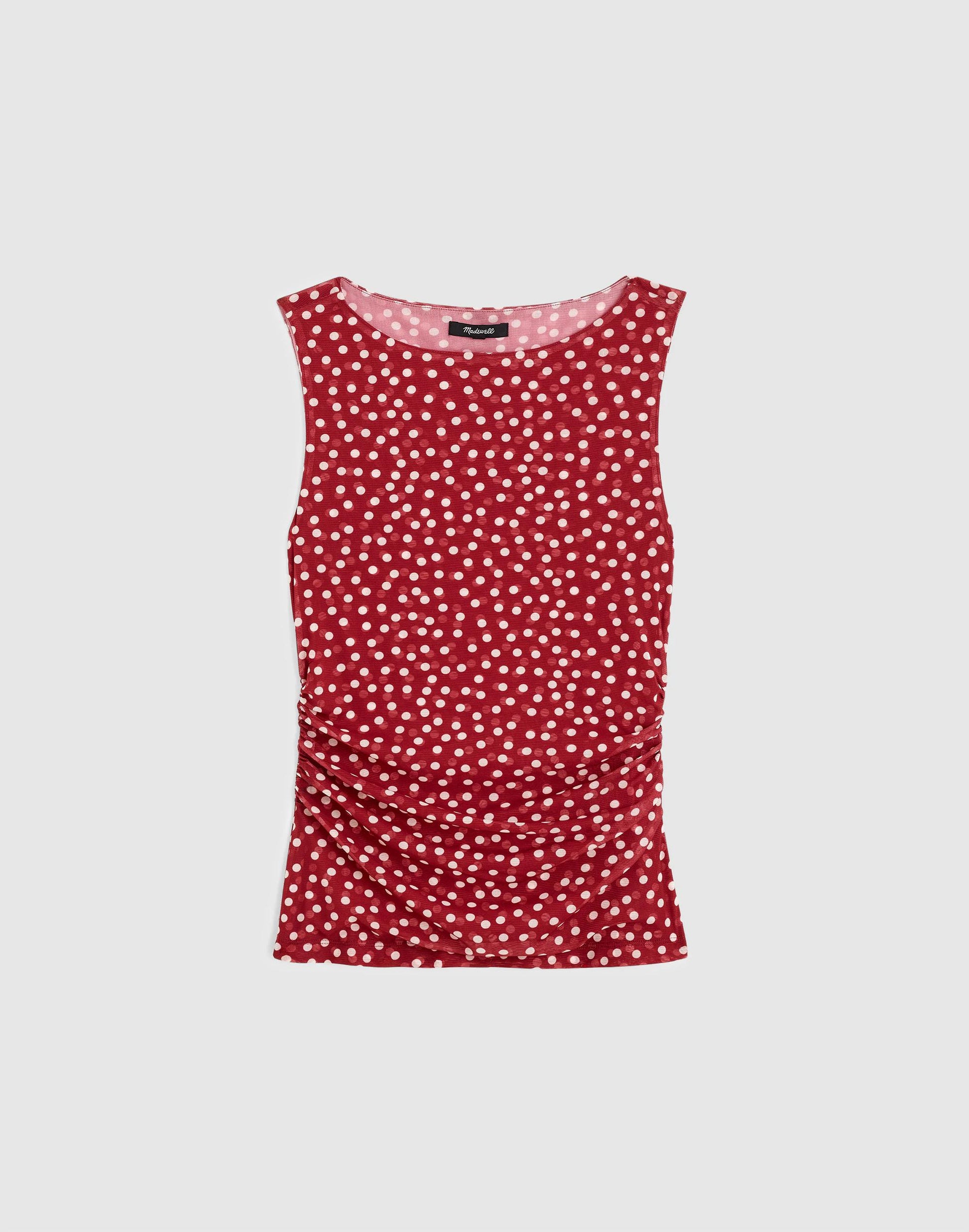 Cinched Double-Layered Mesh Top Red Currant | Madewell