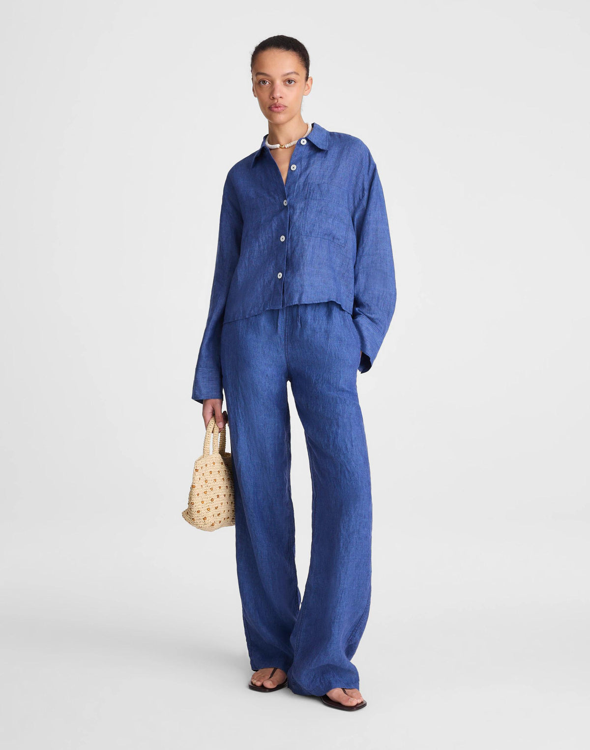 Straight-Hem Shirt in 100% Linen Indigo Chambray | Madewell